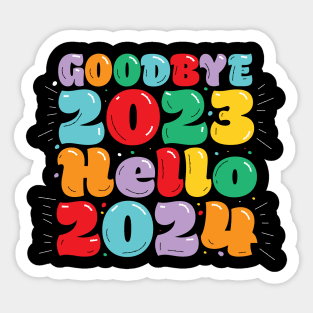 Goodbye 2023 hello 2024 New Years logo design Sticker